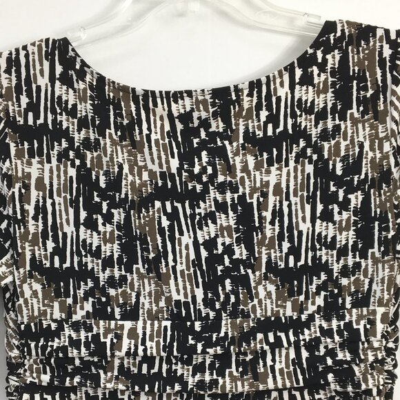 Ann Taylor Scoop Neck Short Sleeve Midi Abstract Dress Sz 6 EXCELLENT Condition - Picture 5 of 7